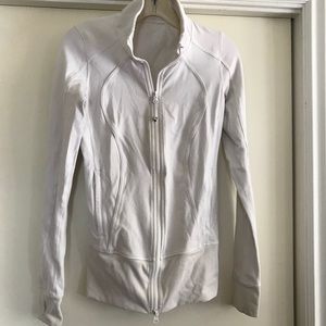 White lululemon zip up jacket